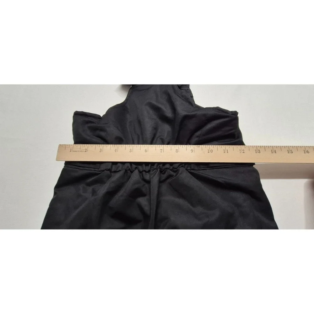 Swiss Tech Kid's Black Snow Ski Bib Overalls Pants Suspenders (4-5)‎ XS pockets